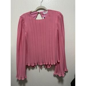 NWT Revolve Lovers + Friends Sawyer Open Back Top In Candy Pink Size S